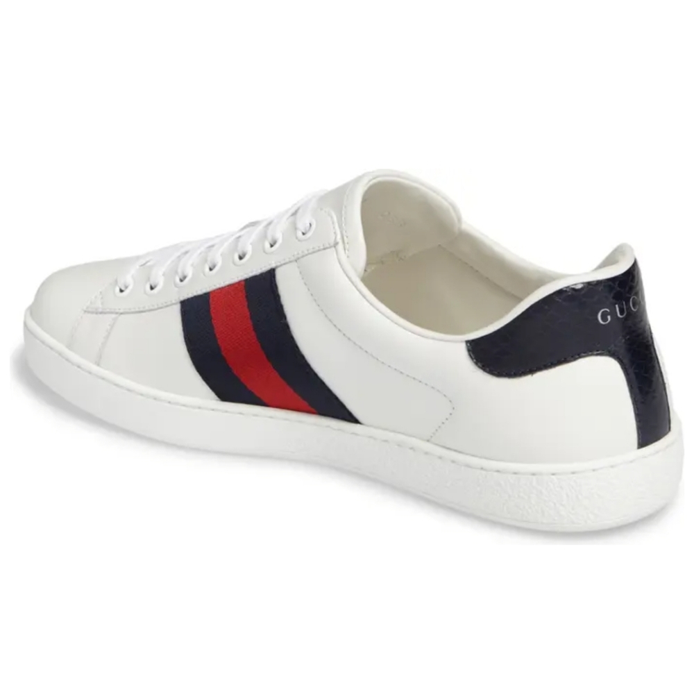 Gucci Ace clean web striped sneaker, White, 11.5